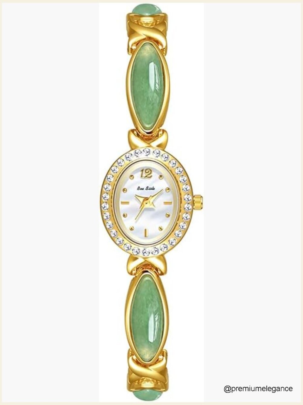Women's Gold Bracelet Watch Oval Dial Waterproof Quartz Dress Watch